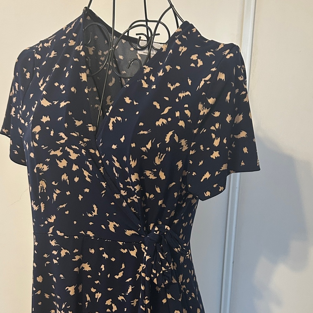 Kaileigh Navy and Beige Patterned Midi Dress Size L - Picture 5 of 11